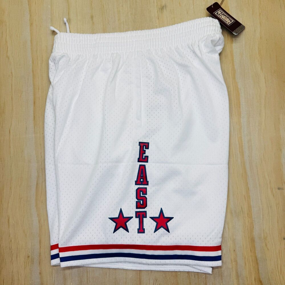 NEW NBA All Star East 1985 85 Mitchell Ness Swingman Shorts White Sz LG